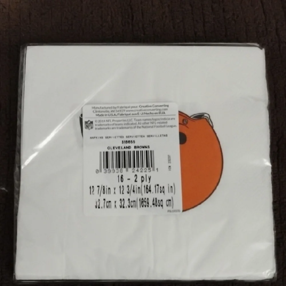 Cleveland Browns Party Supplies in Orange and Black Disposable Tableware